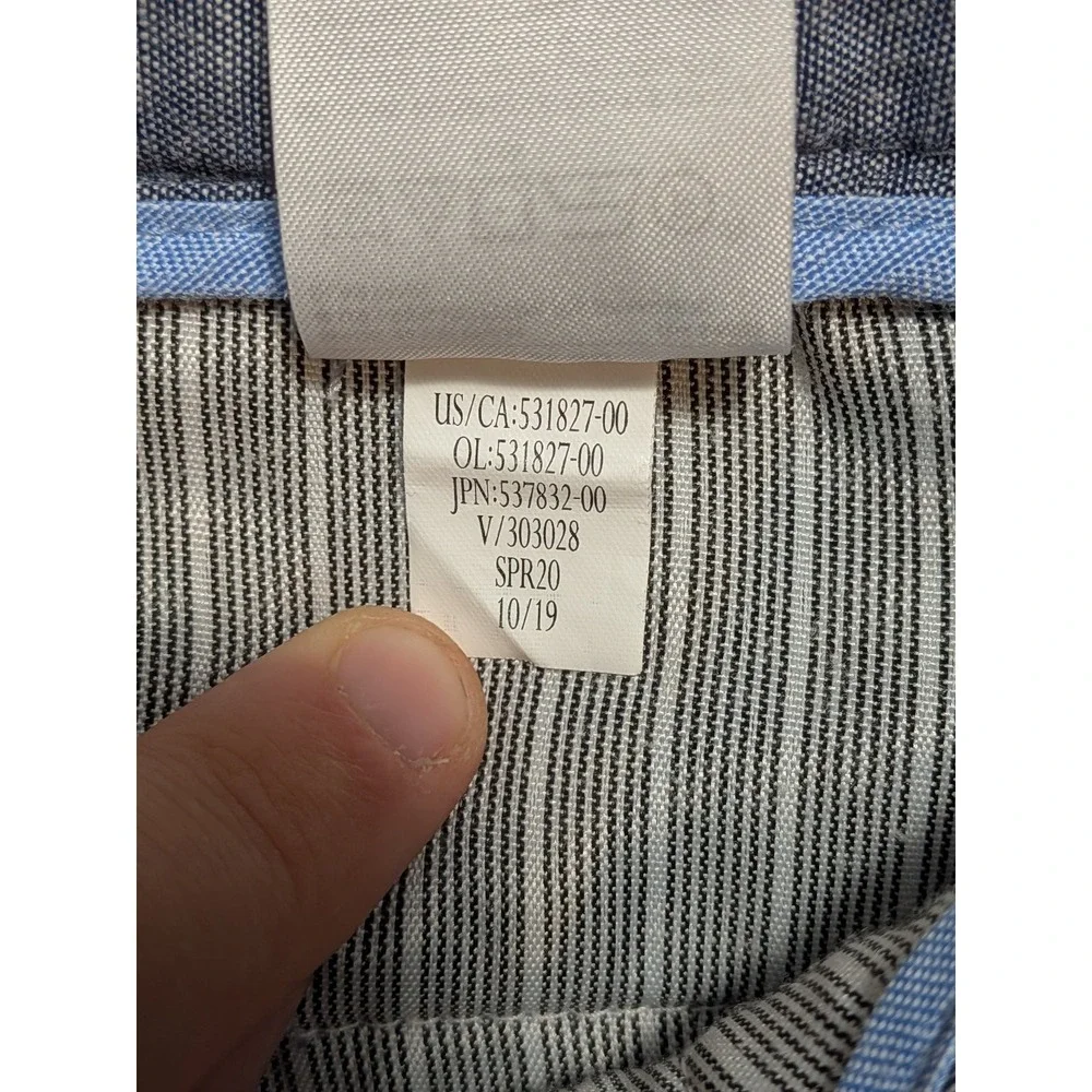 Banana Republic Mens Pants Blue 32x30 Chambray Striped Slim Fit Cotton Stretch